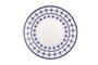 Hermia GBSATN24Y4R1614 Vajilla de Porcelana 24 Piezas Blanco y Azul Apta Lavavajillas Microondas